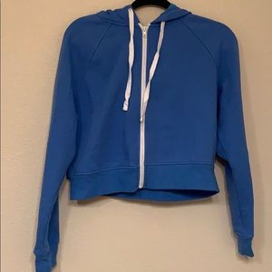 COPY - Blue cropped zip up sweatshirt